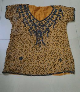 Y2K Inspired Embellished Yellow Ethnic top