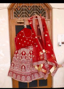 Elegant Red Bridal Lehenga Choli