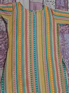 Vibrant Striped Cotton Kurta