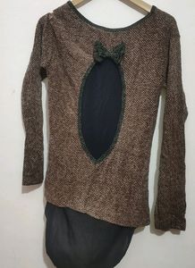 Brown Black Winter Top For Girl 32 Bust