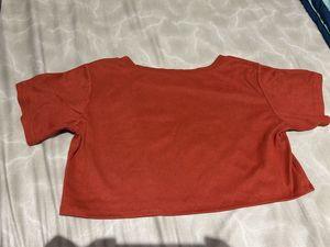 Rust Orange Graphic Crop top