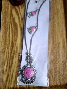 Pink Necklace &amp; Earring Set