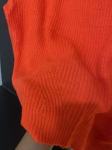 Vibrant Orange Knit Sweater