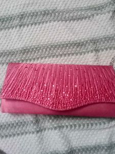 Pink Beaded Clutch