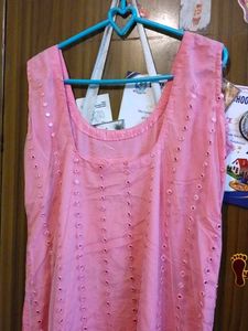 Pink Embellished Kurta Set with Dupatta