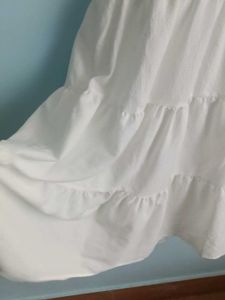 White Tiered Halterneck Midi Dress
