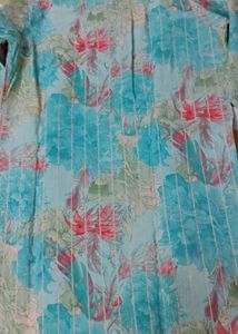 Blue Floral Print Kurta