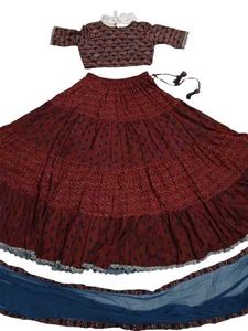 Maroon Printed Lehenga Choli Set