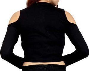 Black Cold Shoulder Top