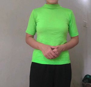 Lime Green Turtleneck Top