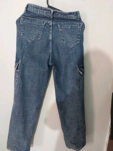 Blue Wash Cargo Jeans