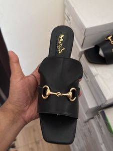 Chic Black Heeled Mules