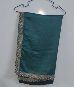 Elegant Green Embroidered Saree with Blouse