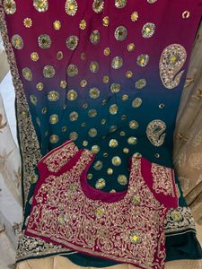 Stunning Embellished Saree Blouse Set