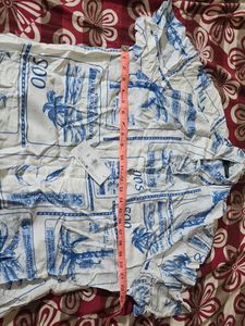 Men's White &amp; Blue Printed Shirt