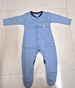 Firstcry Blue Baby Romper with Cute Penguin
