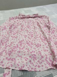 Chic Pink Animal Print Blouse