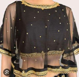 Designer Blouse with attached cape  Gol