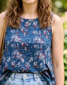 Chic Floral Print Sleeveless Top