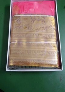 Elegant Pink & Gold Saree