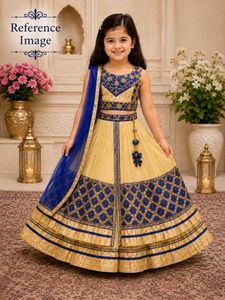 Elegant Yellow & Blue Lehenga Choli Set