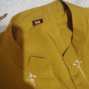 Embroidered Mustard Yellow Kurta set