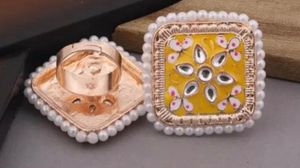 Designer Kundan & Pearl Ring