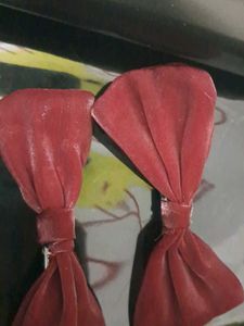 Burgundy Satin Bow Hair clip