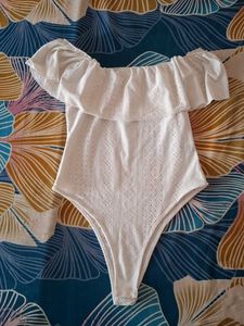 White Off-Shoulder Bodysuit