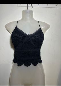 Black Lace Bralette Crop Top