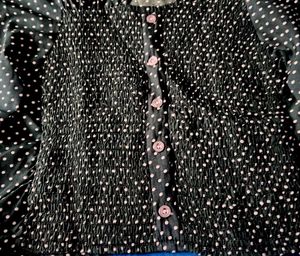 Chic Polka Dot Smocked Top
