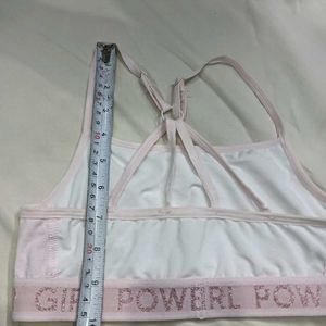 White ❤️‍🔥"Girl Power" Sports Bra
