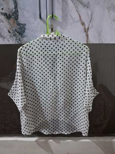 Chic Polka Dot Wrap Top