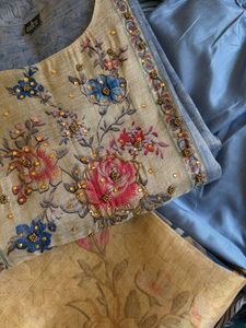 🌸 Elegant Blue Floral Kurta Set with Dupatta