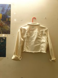 Only Denim Jacket Cropped Off White