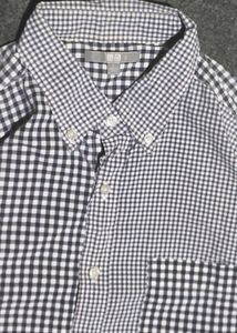 Men's Patchwork Gingham Button-Down Shirt