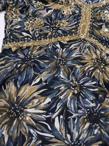Embellished Floral Print Kurta