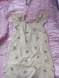 Cream Floral Print Maxi Dress