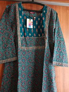 Cotton blue Printed Kurti