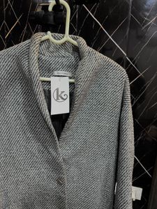 Chic Herringbone Wool Coat🩶🌸