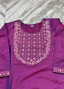 Elegant Purple Kurta Pant Set