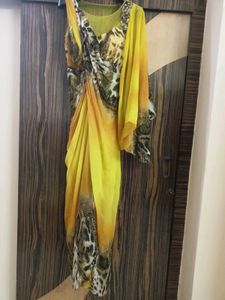 Stunning Yellow &amp; Animal Print Gown