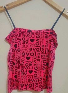 Pink 💕 Printed Crop Top For Girl Or Woman 32 Bust