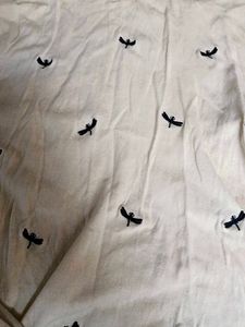 Ivory Sweater with Dragonfly Embroidery