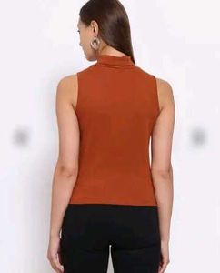 Solid Orange Sleeveless top