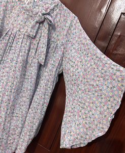 Floral Tie-Neck Blouse