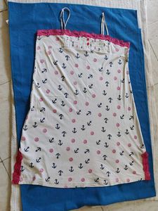 Cute Anchor Print Nightdress