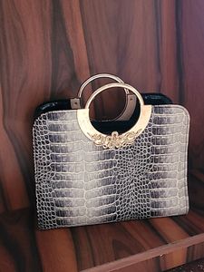 Vintage Crocodile Embossed Handbag