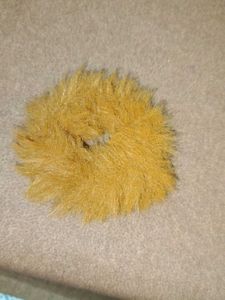 Fuzzy Mustard Scrunchie