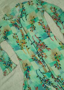 Green Floral Print Kurti
